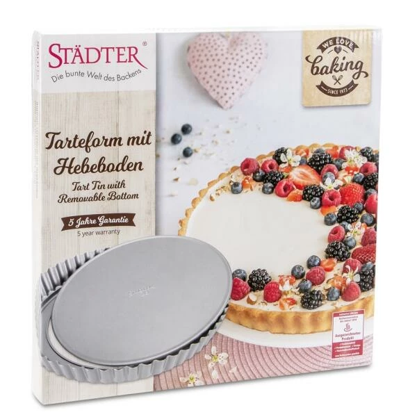 Städter Tarteform Mit Hebeboden ø 28 Cm / H 3,5 Cm Silber 4 Städter Tarteform Mit Hebeboden ø 28 Cm / H 3,5 Cm Silber – Bild 2