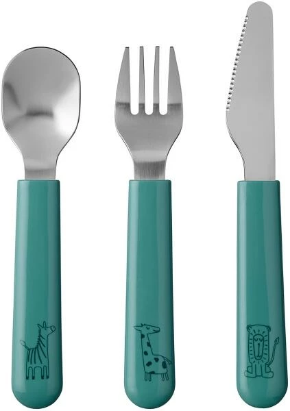Mepal Kinder-besteckset Mio 3-teilig - Deep Turquoise 3 Mepal Kinder-besteckset Mio 3-teilig - Deep Turquoise