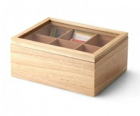 Continenta Teebeutelbox Aus Gummibaumholz 3 Continenta Teebeutelbox Aus Gummibaumholz