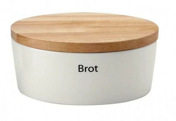 Continenta Brottopf Oval Aus Keramik Mit Holzdeckel 30 X 23 X 13,5 Cm 3 Continenta Brottopf Oval Aus Keramik Mit Holzdeckel 30 X 23 X 13,5 Cm