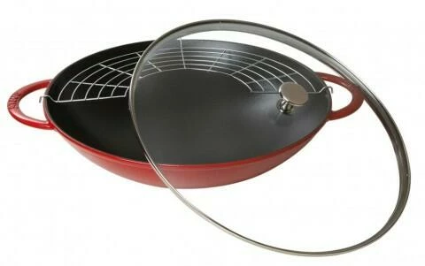 Staub Wok Aus Gusseisen Kirschrot 3 Staub Wok Aus Gusseisen Kirschrot