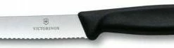 Victorinox SwissClassic Tomaten- Und Wurstmesser Mit Wellenschliff, 11 Cm, Schwarz