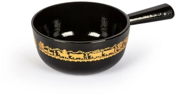 Stöckli Käsefondue-Caquelon Classic Alpaufzug, Schwarz 24 Cm / 3 L 4 Stöckli Käsefondue-Caquelon Classic Alpaufzug, Schwarz 24 Cm / 3 L – Bild 2