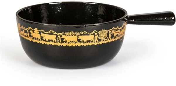 Stöckli Käsefondue-Caquelon Classic Alpaufzug, Schwarz 22 Cm / 2,7 L 3 Stöckli Käsefondue-Caquelon Classic Alpaufzug, Schwarz 22 Cm / 2,7 L