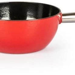 Stöckli Käsefondue-Caquelon Elegance, Rot-schwarz 21 Cm / 2,2 L