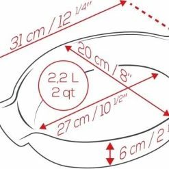 Appolia Auflaufform Oval In Rot 40 Cm Länge -Emile Henry shop APPOLIA DIMENSIONS Ovale 31 2 1