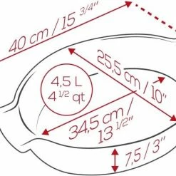 Appolia Auflaufform Oval In Rot 40 Cm Länge -Emile Henry shop APPOLIA DIMENSIONS Ovale 40 2 1