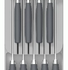 Joseph Joseph Zweistufiger Messerordnungshelfer Drawerstore In Grau 8 Joseph Joseph Zweistufiger Messerordnungshelfer Drawerstore In Grau -Emile Henry shop JJ Draw Store 2 Tier Knife 85120 CO1 Squared neu l