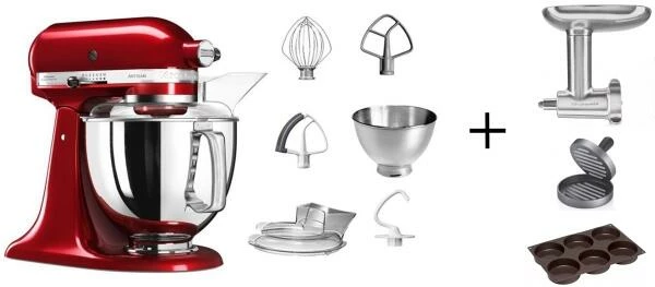 KitchenAid Küchenmaschine ARTISAN 175PS Liebesapfelrot Burgerprofi-Set 2 KitchenAid Küchenmaschine ARTISAN 175PS Liebesapfelrot Burgerprofi-Set