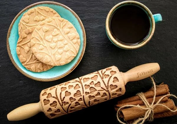 Folkroll Teigrolle Rentier Sterne Junior, 23 Cm 5 Folkroll Teigrolle Rentier Sterne Junior, 23 Cm – Bild 3