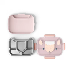 Monbento MB Lunch-Box Wonder In Rosa Sheep -Emile Henry shop mbwonder rose exploded