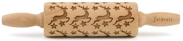 Folkroll Teigrolle Rentier Sterne Junior, 23 Cm 4 Folkroll Teigrolle Rentier Sterne Junior, 23 Cm – Bild 2